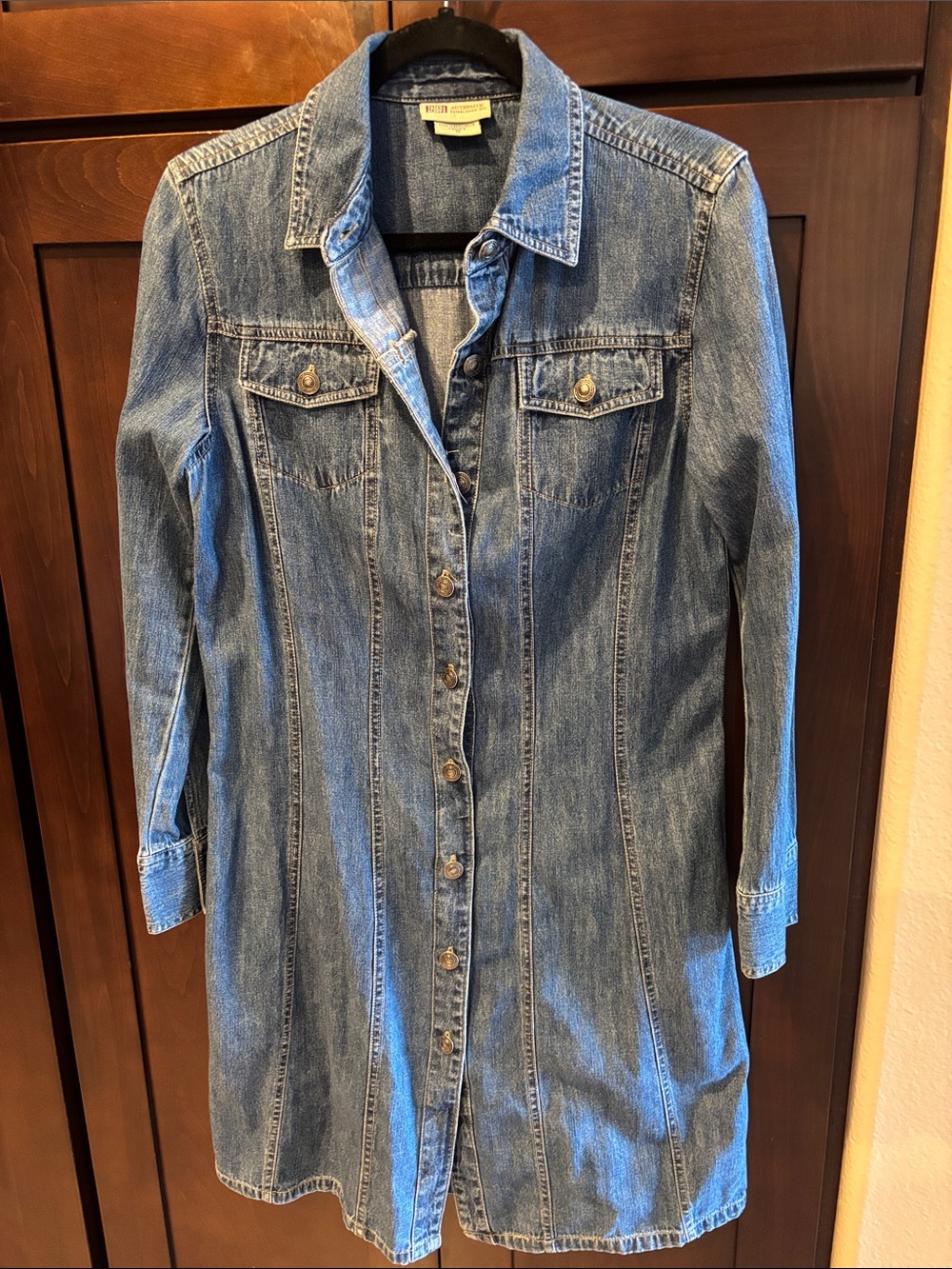 Faded Glory Long Denim Button-Front Dress or Jacket